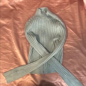 Women's Turquoise Ribbed Sweater